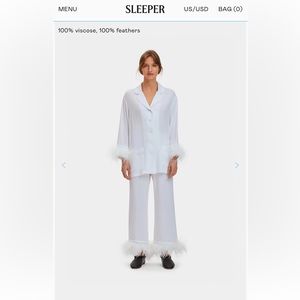 Sleeper White Party Pajamas Set Size S